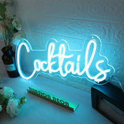 Cocktails Blue Neon Sign