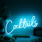 Cocktails Blue Neon Sign