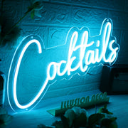 Cocktails Blue Neon Sign