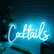 Cocktails Blue Neon Sign