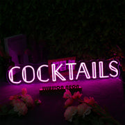 Cocktails Pink Neon Sign