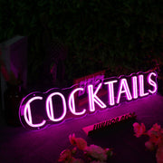 Cocktails Pink Neon Sign