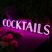 Cocktails Pink Neon Sign