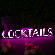 Cocktails Pink Neon Sign