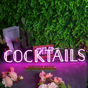 Cocktails Pink Neon Sign