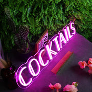 Cocktails Pink Neon Sign