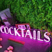 Cocktails Pink Neon Sign