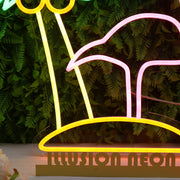 Coconut Tree And Flamingo Custom Neon Sign