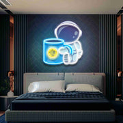 Coffee Astronaut Led Uv Neon Sign Artwork Led Uv Neon Sign