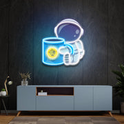 Coffee Astronaut Led Uv Neon Sign Artwork Led Uv Neon Sign