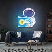 Coffee Astronaut Led Uv Neon Sign Artwork Led Uv Neon Sign