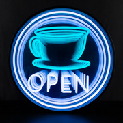 Coffee Open Infinity Mirror Neon Sign