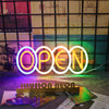 Colorful Open Neon Sign