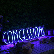 Concessions Blue Neon Sign