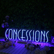 Concessions Blue Neon Sign