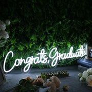 Congrats Graduate White Neon Sign