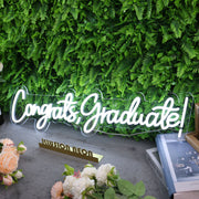 Congrats Graduate White Neon Sign