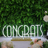 Congrats White LED Neon Sign