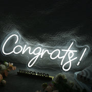 Congrats White Neon Sign