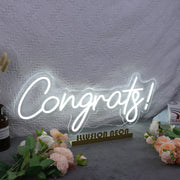 Congrats White Neon Sign