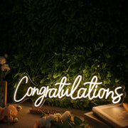 Congratulations Yellow Custom Neon Sign