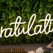 Congratulations Yellow Custom Neon Sign