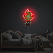 Cool Fire Boy In Suit LED Neon Acrylic Artwork