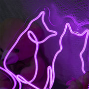 Couple Cats Neon Sign