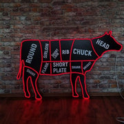 Cow Butcher Shop Neon Sign