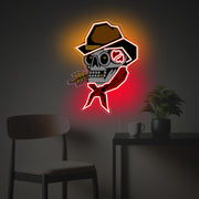 Cowboy Skull Man LED Neon Acrylic Artwork