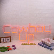 Cowboy Up Red Neon Sign