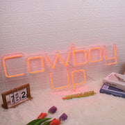 Cowboy Up Red Neon Sign