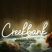 Creekbank White Neon Sign