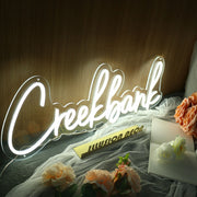 Creekbank White Neon Sign