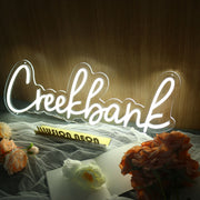 Creekbank White Neon Sign