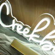 Creekbank White Neon Sign