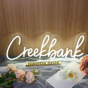 Creekbank White Neon Sign