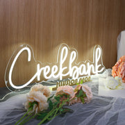 Creekbank White Neon Sign