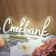 Creekbank White Neon Sign