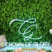 Crown Of Glory Blue Neon Sign