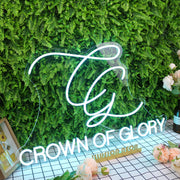 Crown Of Glory Blue Neon Sign