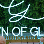 Crown Of Glory Blue Neon Sign