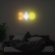 Crypto Coins Neon Sign