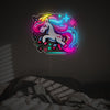 Cute Cartoon Unicorn Running LED Neon Acrylic Artwork