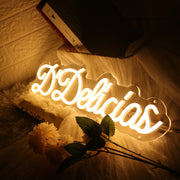 D Delicias Yellow Neon Sign