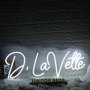 D Lavette White Neon Sign