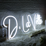 D Lavette White Neon Sign