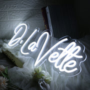 D Lavette White Neon Sign