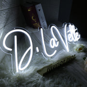 D Lavette White Neon Sign