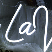 D Lavette White Neon Sign